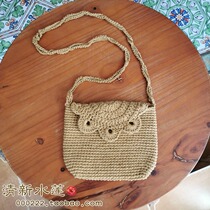 Fresh Water Lotus Pure Artisanal Hook Flowers Retro Casual Coarse Cotton Thread Woven Bag Sensual Satchel Japan Girl Bag