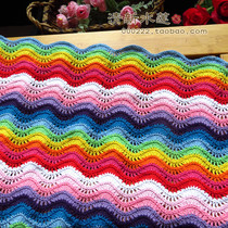 Fresh water lotus cotton handmade crochet crochet color wave rural Square decoration sofa table cover cloth towel