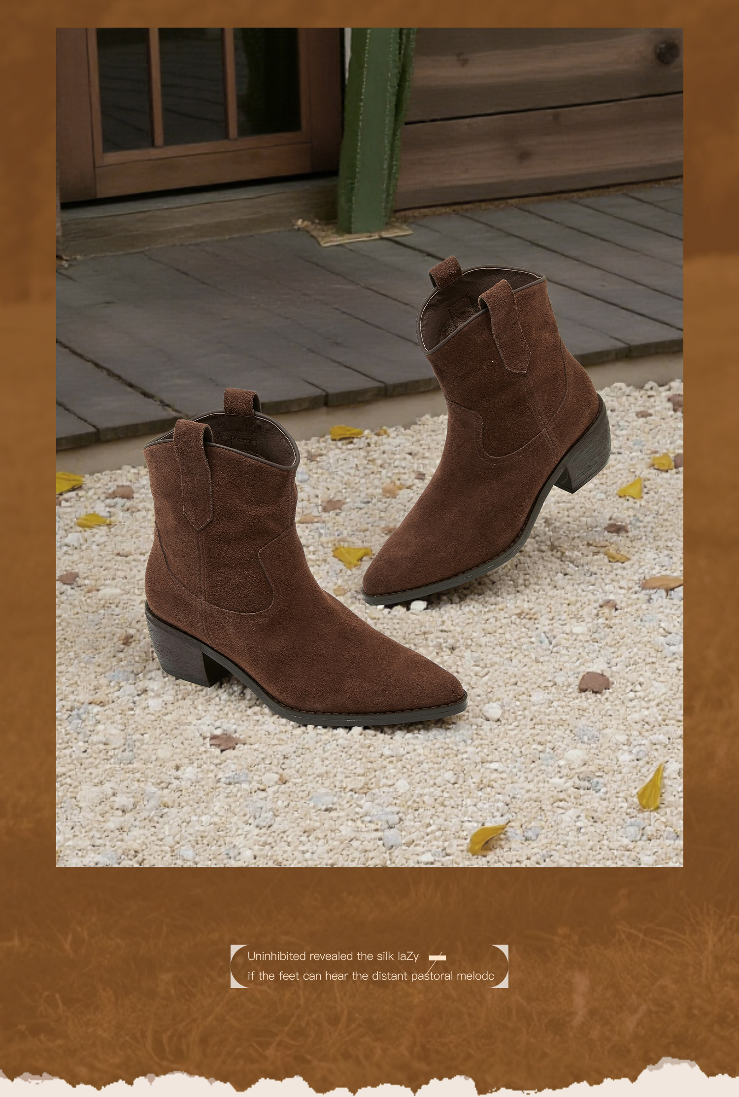 Западные Boots 康莉尖头西部牛仔靴女2025年冬季新款爆款美拉德棕色靴子粗跟短靴 Comely