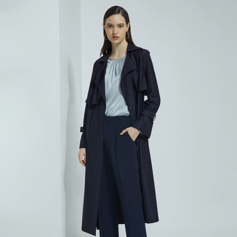 PORTS Ports Áo khoác gió dài trung tính khí chất của phụ nữ Áo khoác LL8T026KWO014 - Trench Coat