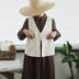 Su-ji phong cách tay đơn giản ngà ngựa bông trắng phụ nữ tự làm Nhật-Nhật Bản 