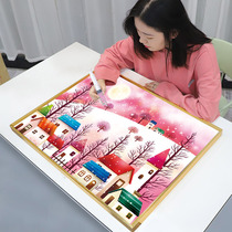 2021 New Diamond painting dream home cartoon scenery bedroom restaurant framed cross stitch masonry Crystal small