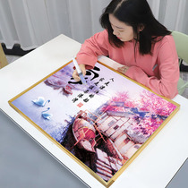 2022 New diamond painting 5d full drill with frame living room Cross embroidered small pieces of small brick stone handmade crystal 2021