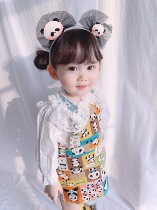Girl Lace Shirt Daily Lace Shirt Import Cloth Panda Braces Skirt Suit National Day Casual Child Cute