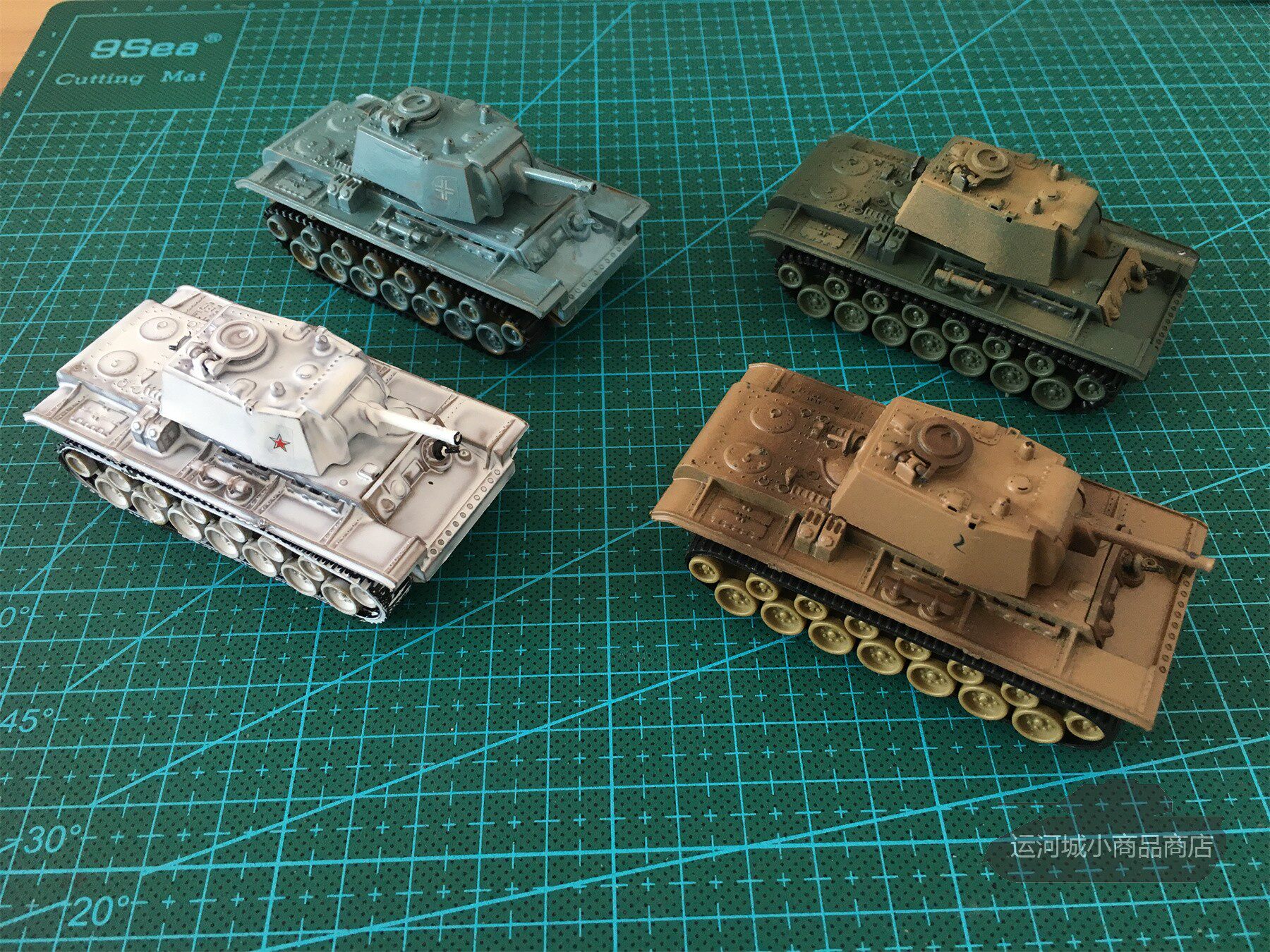 Finished tank models WWII Soviet Red Army KV-1 Heavy tanks Green brown Snow ground full 50