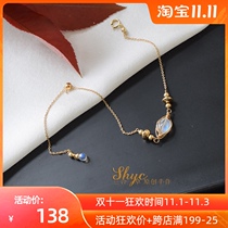 June birth Chenshi-cloud cover Moon Rainbow Moonstone Crystal hand decoration 14K gold simple niche girlfriends bracelet female