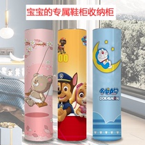 Cartoon series creative circular 360-degree rotating shoe cabinet large-capacity storage cabinet home foyer environmentally friendly material