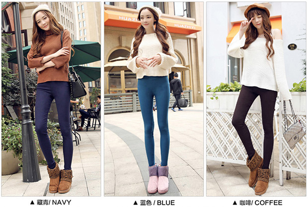 Quần legging Nam Cực mặc quần cotton ấm cộng với nhung dày cao eo cao chân bút chì quần đen mùa đông quần ống suông nữ