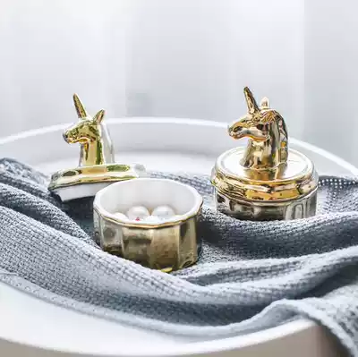 First seen exported to the United States Nordic luxury gold unicorn jewelry box small bee jewelry storage storage accessories