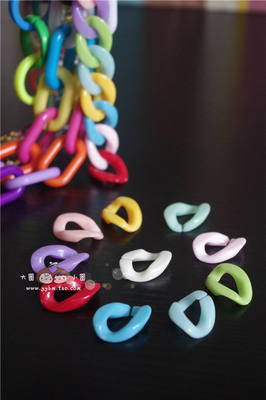 DIY jewelry accessories: 23*17mm acrylic plastic solid color open ring, can be used to assemble chains
