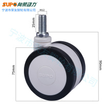 SUPO Xiangrong medical caster 3 inch screw M12 polyurethane PU all-plastic double-piece silent wear-resistant medical universal wheel