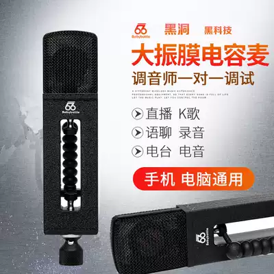 babybottle 66 black hole large diaphragm professional condenser microphone recording live microphone anchor K song electronic sound