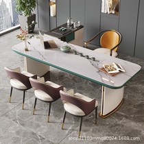 Light luxury office tea table and chair combination large board Table Rock board tea table home Modern kung fu tea table desk