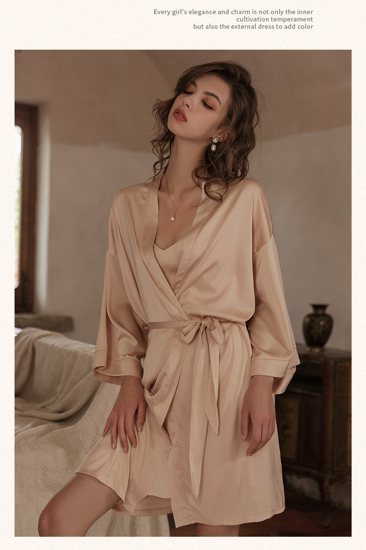 今夕何夕性感睡衣女两件套春秋季吊带睡裙2022年新款真丝套装纯欲详情72