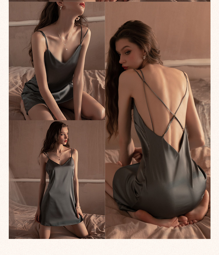 今夕何夕性感睡衣女两件套春秋季吊带睡裙2022年新款真丝套装纯欲详情19