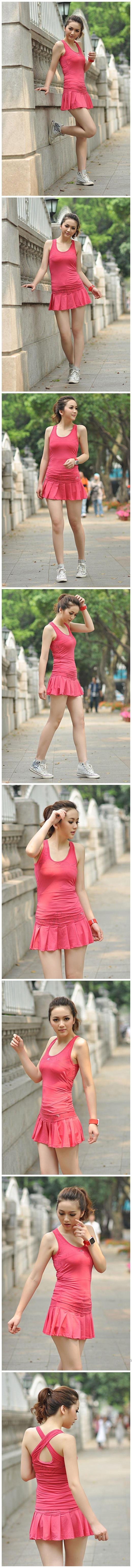 Váy thể thao học sinh, khiêu vũ, váy xếp li, váy thể thao, váy tennis cầu lông (quần an toàn) quan ao the thao nu