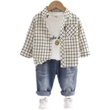 Хлопковая детская осенняя рубашка для мальчиков, в западном стиле