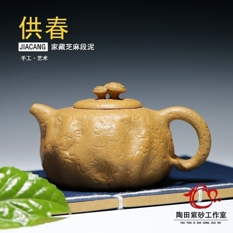 Yixing Zisha pot handmade teapot tea set Qianpande gold segment mud Ganoderma lucidum for spring special gift