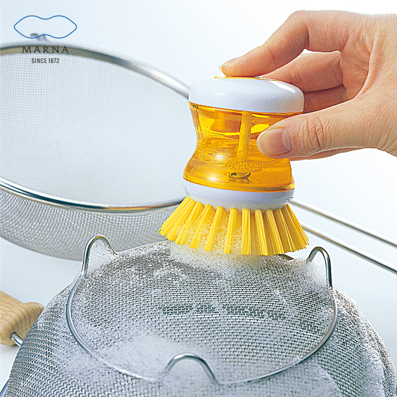 Japanese marna washing liquid storage pot brush dishwashing artifact filter pot bowl brush press-type cleaning brush