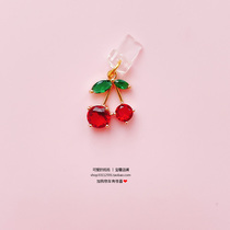 Cherry cute phone anti-dust plug headphone hole pendant iphone12 charging outlet typec Huawei universal water drill