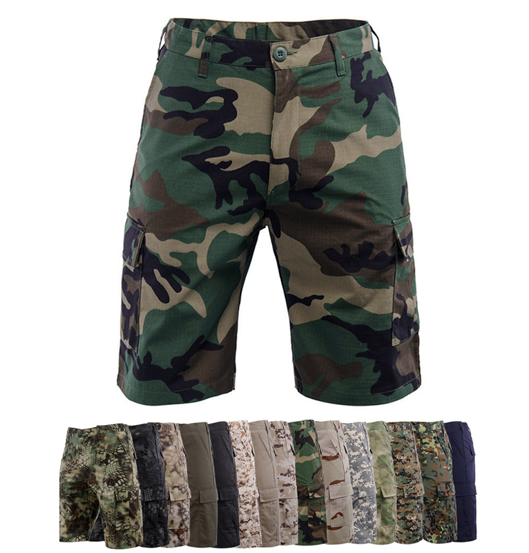 Outdoor Military Fans Bdu Camouflage Workwear Tactical Training Shorts for Men, Summer Five-Point Shorts, Plus Size