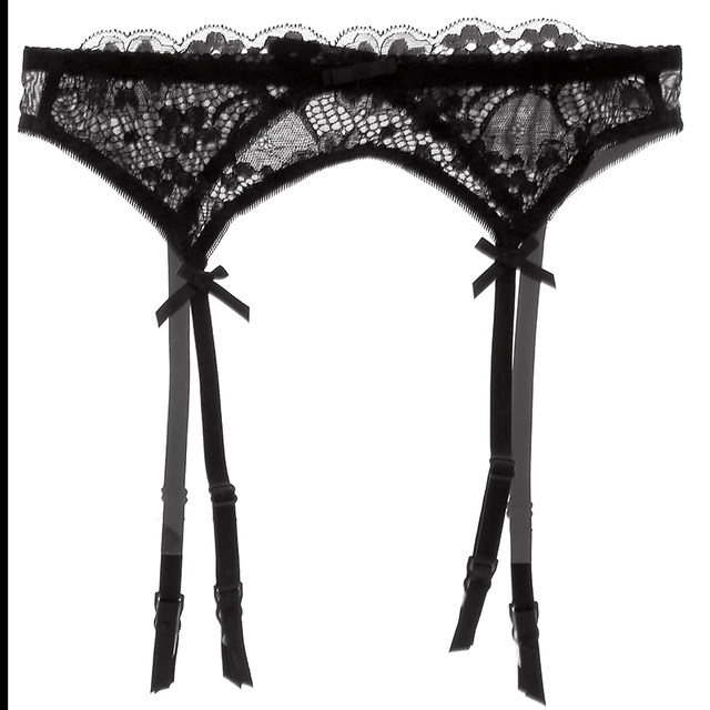 ແມ່ຍິງ lace ໂປ່ງໃສ garter belt non-slip stocking clips sexy ແລະຫນ້າສົນໃຈປັບສີດໍາ