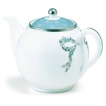 Japan imported NARUMI Minghai Felicita bow Pink Blue Bone china teapot with tea filter 330cc