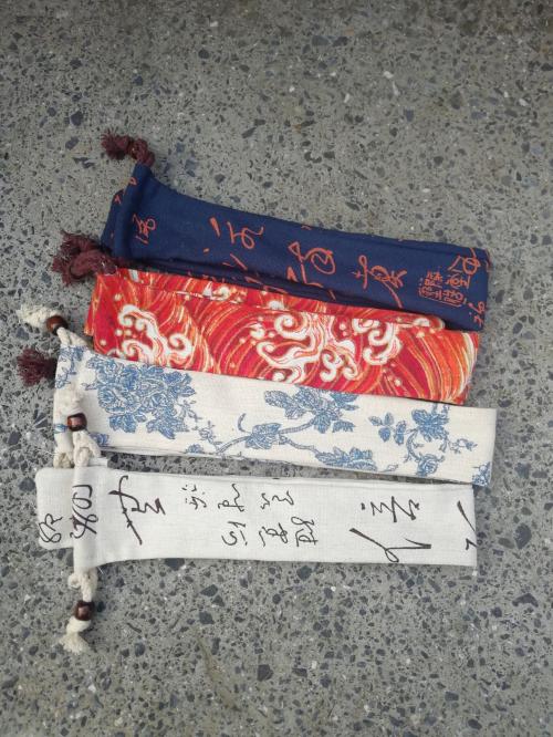 Musical instrument flute canvas bag personalized printing antique protective bag famous family style thickened flute sleeve can be carried