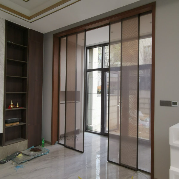 Hanging track pulling door door shut door barn door narrow edge minimal damping buffer titanium magnesium alloy glass door