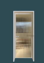 Customized minimalist narrow edge thin frame swing door aluminum alloy glass door Titanium magnesium alloy toilet kitchen door Yabai