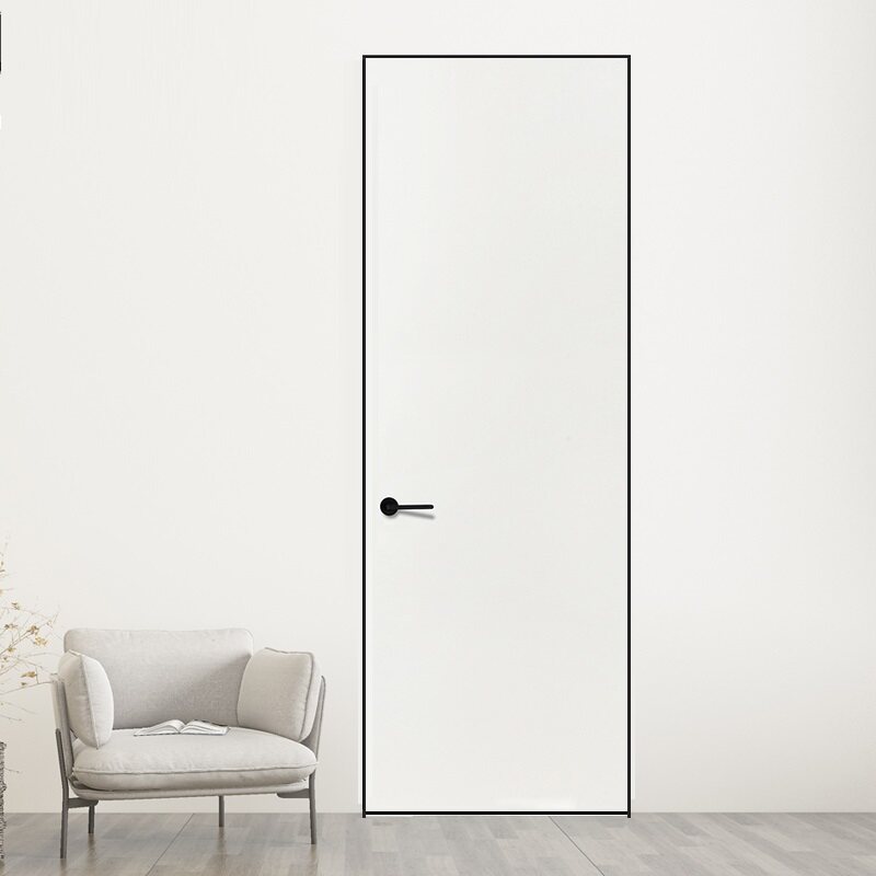 Customize to make extremely minimalist aluminum wood eco door invisible door wall door integrated light lavish style bedroom door room inner door