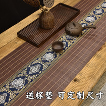 Bamboo tea mat Bamboo table flag linen zen fabric Cotton hemp tea flag Chinese tea tablecloth tea mat Bamboo mat custom
