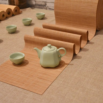 Natural color tea mat Bamboo mat Primary color tea mat Tea curtain Tea table mat Tea ceremony dry bubble Zen tablecloth Tea tablecloth custom edging