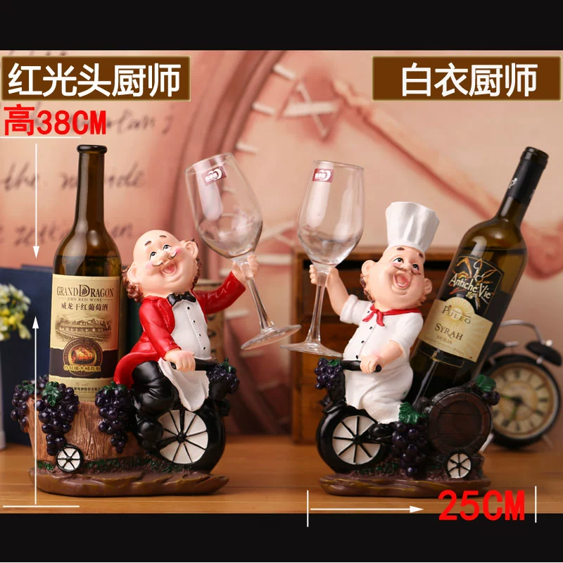 Đầu bếp sáng tạo nhựa giá rượu thủ công nhà hàng tây trang trí nhà trang trí nhà bếp tủ rượu hiển thị cửa sổ