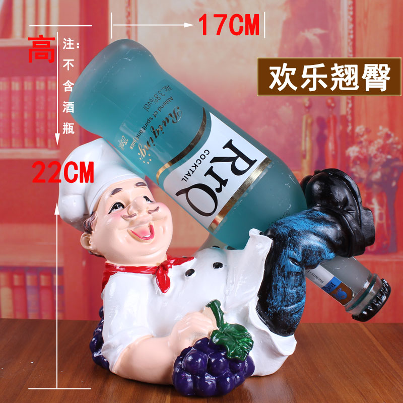 Đầu bếp sáng tạo nhựa giá rượu thủ công nhà hàng tây trang trí nhà trang trí nhà bếp tủ rượu hiển thị cửa sổ trang trí phòng khách đơn giản