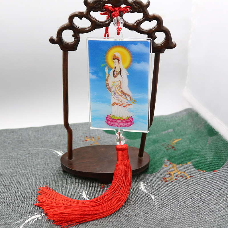 A variety of Guanyin Bodhisattva send son Guanyin safe car hanging 3D three-dimensional painting Buddha statue Chinese knot car hanging
