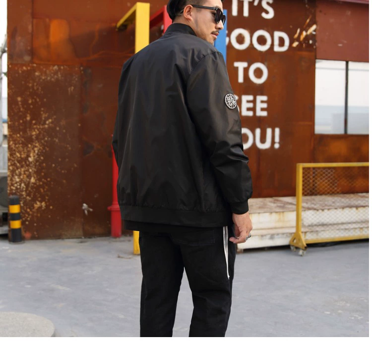 Siêu mã cực lớn cộng với phân bón để tăng áo khoác béo Chất béo thủy triều Phiên bản châu Âu áo khoác đồng phục bóng chày 8XL có thể mặc 350 kg áo bomber adidas