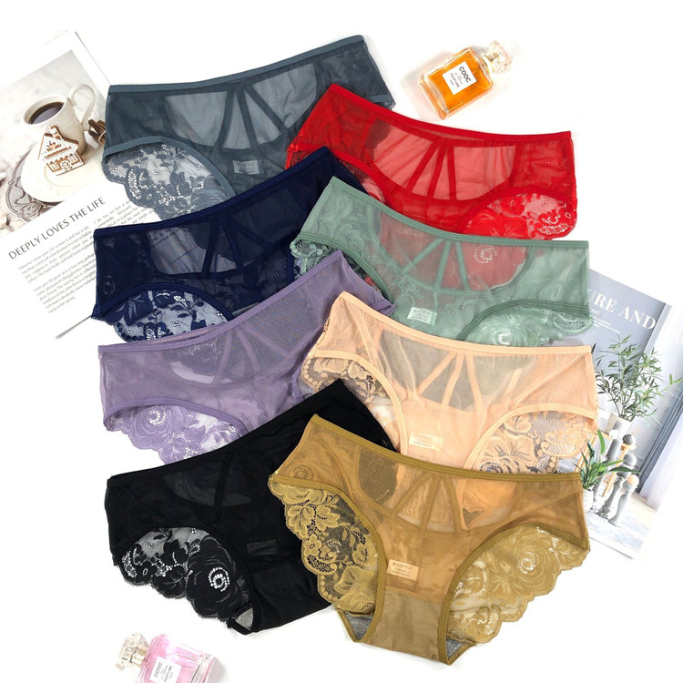 10 19 9 yuan sexy panties women's thin transparent lace low waist perspective seamless hip lift breathable briefs