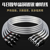 Dutch Hair Burning Grade Horn Line 5N Single Crystal Pure Copper Silver HIFI Main Sound Power Amplifier Banana Head Sound Box Connecting Wire