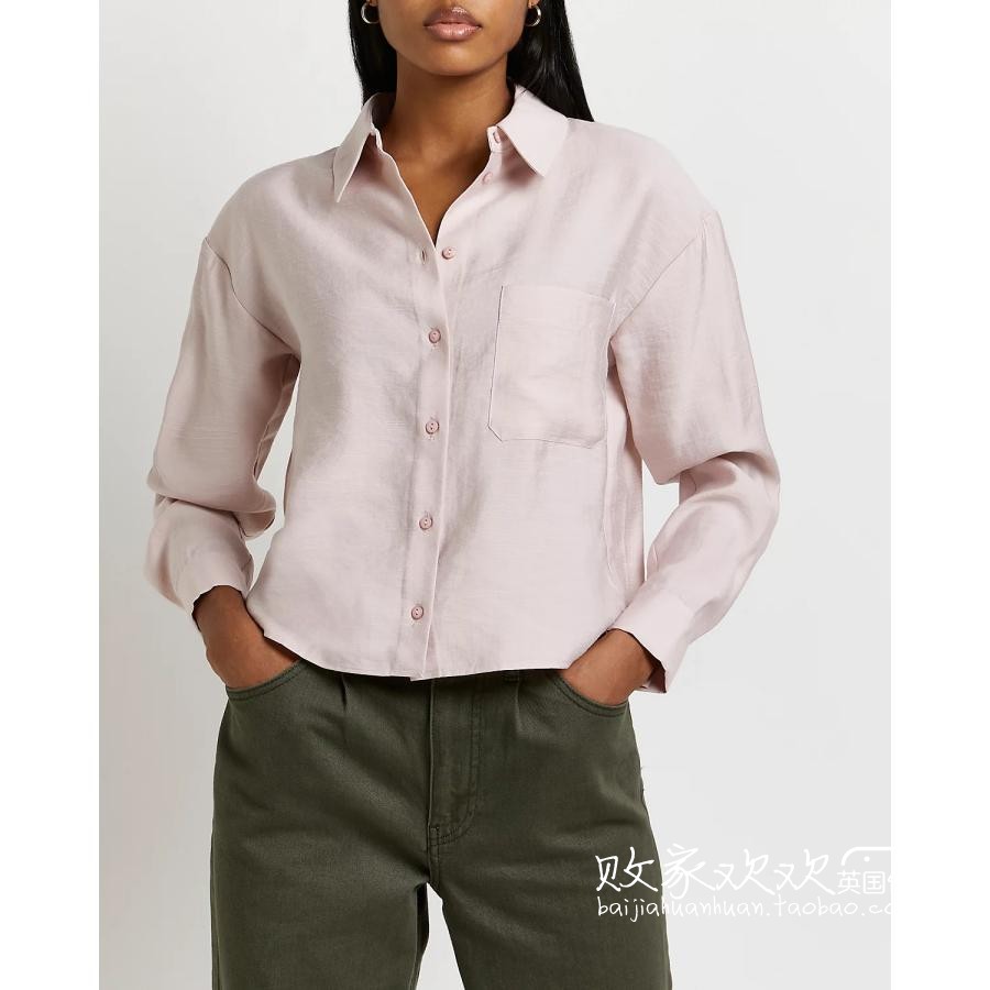 UK 02 07 pint women's dress new collar pure colour long sleeve 100 lap shirt