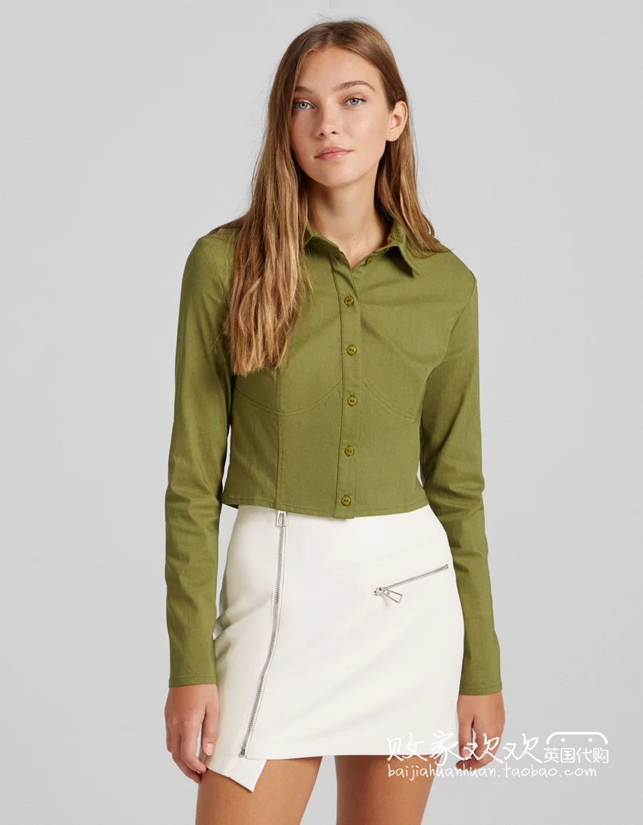 02 02 12 2022 2022 point to women's new turn-collar long sleeve 100 hitch shirt
