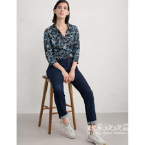 UK 09 02 Famous brand MS womens new style fashionable lapel printed long-sleeved comfortable shirt