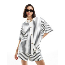 UK 05 12 2024 trend-oriented womens new casual striped short-sleeved comfortable shirt