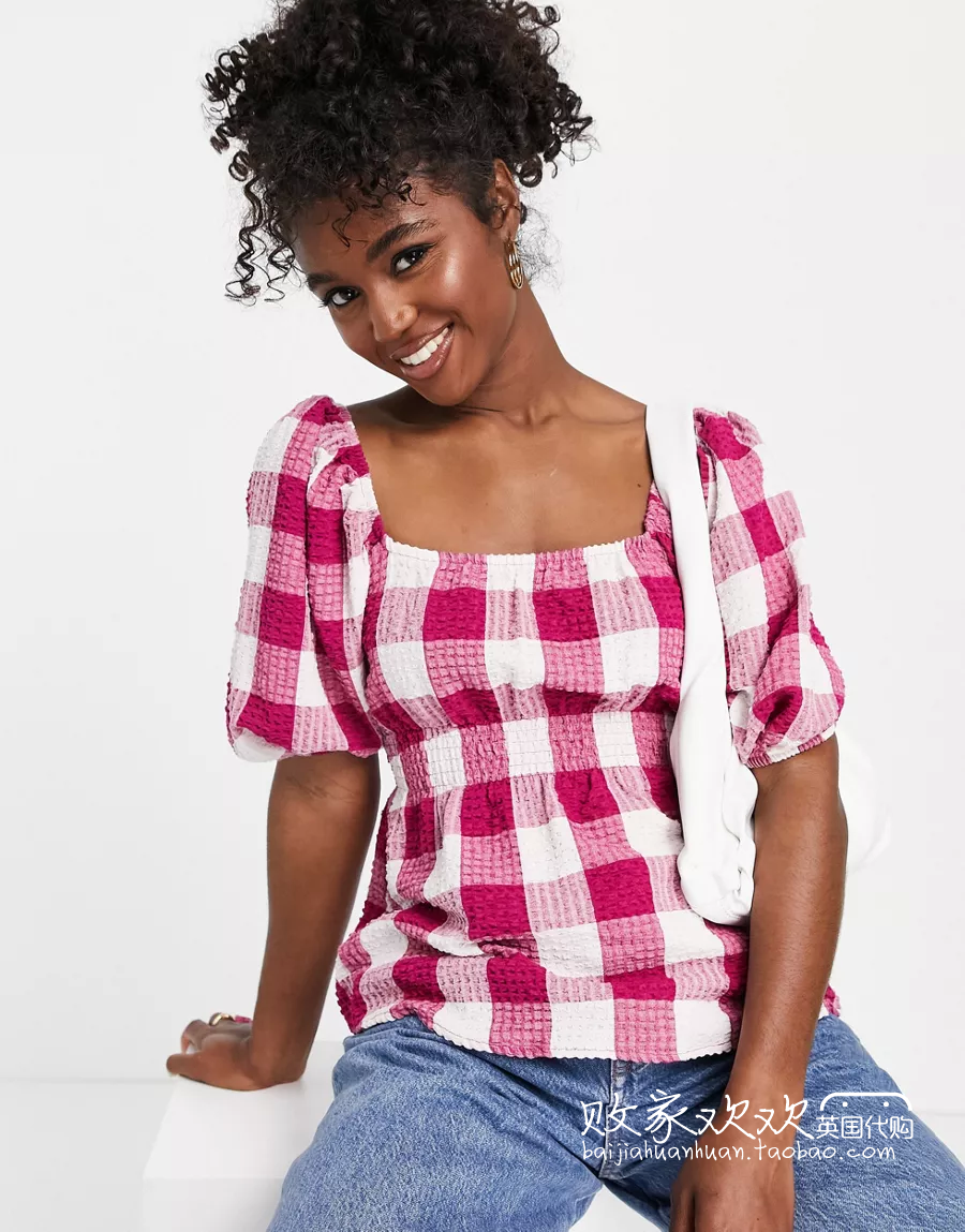 04 04 15 2022 trendy points to women's new fashion grid comfort 100 hitch shirt