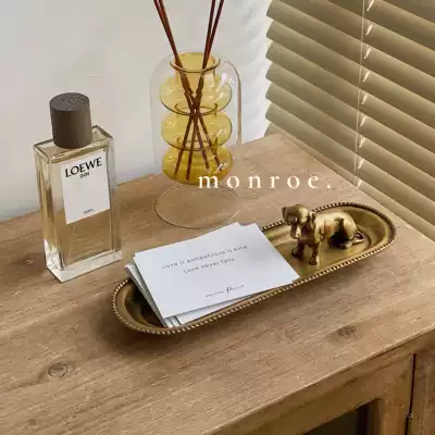 MONROE dream deer studio retro pure copper tray paper holder brass metal European light luxury ins iron ornaments