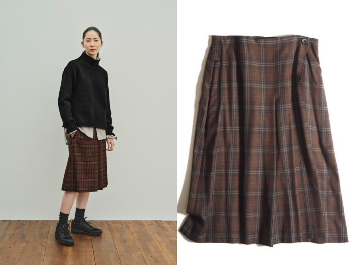 Margaret Howell fox brothers linen wool skirt 毛麻半身裙现