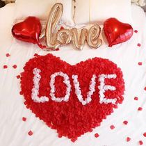 Simulated rose petals wedding birthday decoration fake petals confession wedding room atmosphere layout dried petals props