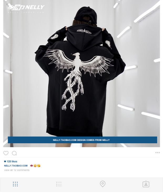 Net red country triều hip hop oversize phượng cánh hoodies nam và nữ lỏng lẻo màu đen và trắng khâu áo len trùm đầu áo cổ lọ nam