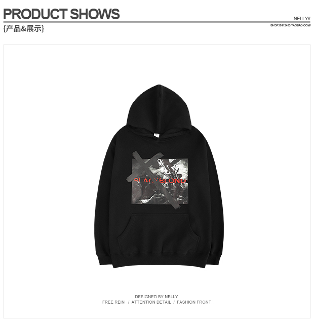 Hàn Quốc hip hop đường phố quốc gia in thư thủy triều nam và nữ áo len hoodie tối lỏng cộng với áo khoác nhung mùa thu - Cao bồi quan ao nam