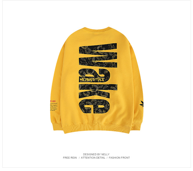 Hip-hop thương hiệu đường phố OVERSIZE thả xuống xu hướng đường phố dài tay in chữ lỏng hiphop nam và nữ áo len áo len nam hàng hiệu